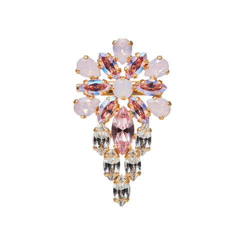 Broša "Mirteļ (Rose Water Opal / Light Rose Shimmer)" ar Swarovski™ kristāliem