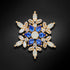 Broša "Sniegpārsla (White Opal / Moonlight / Sapphire)" ar Swarovski™ kristāliem