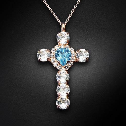 Pendant "For You (Aquamarine)" with Swarovski™ crystals
