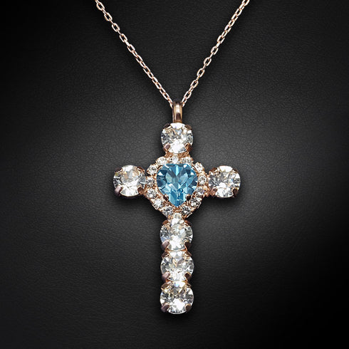 Pendant "For You (Aquamarine)" with Swarovski™ crystals