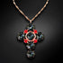 Pendant "Glamour (Graphite / Light Siam)" with Swarovski™ crystals