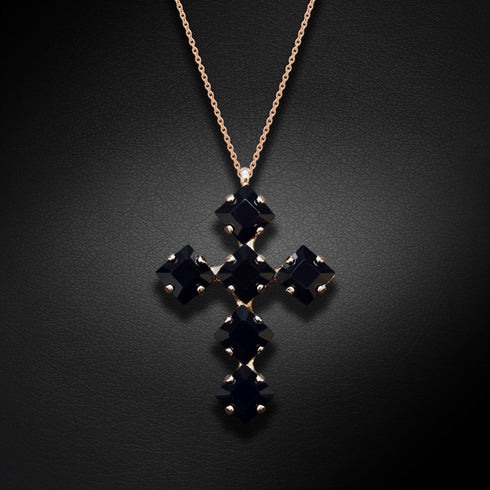 Pendant "Uni (Jet)" with Swarovski™ crystals