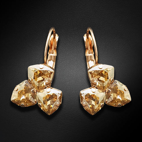 Auskari "Bermudu Trīsstūris III (Golden Shadow)" ar Swarovski™ kristāliem