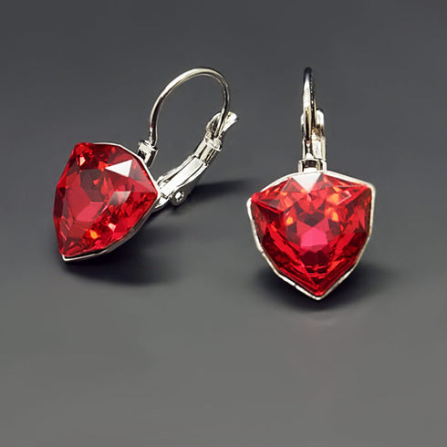 Earrings "Bermuda Triangle (Scarlet)" with Swarovski™ crystals