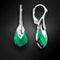 Sudraba auskari "Baroka II (Emerald Light Chrome)" ar Swarovski™ kristāliem