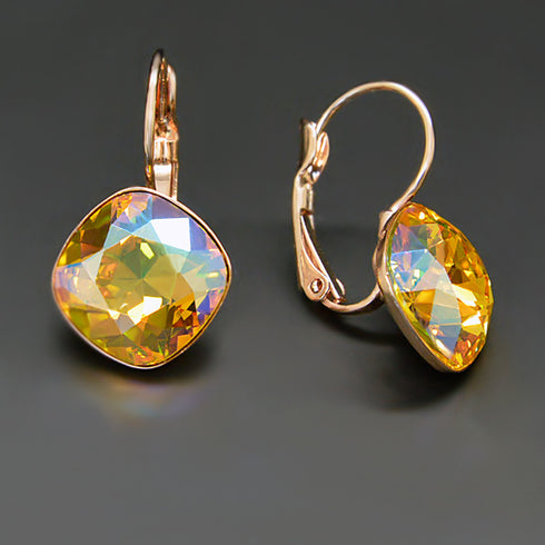 Auskari "Apžilbinošs Mirdzums IV (Light Topaz Shimmer)" ar Swarovski™ kristāliem