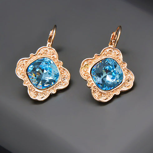 Auskari "Nostalģija III (Aquamarine Blue)" ar Swarovski™ kristāliem