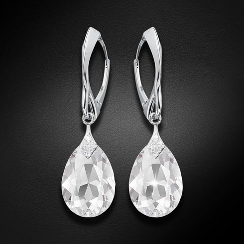Silver earrings "Moonlight" with Swarovski™ crystals