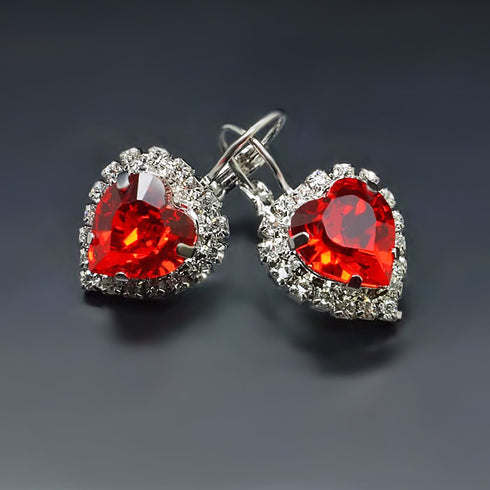 Auskari "Okeāna Sirds (Siam)" ar Swarovski™ kristāliem