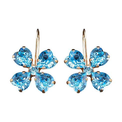 Auskari "Kristāla Āboliņš (Aquamarine Blue)" ar Swarovski™ kristāliem