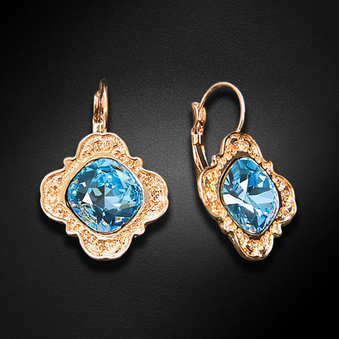 Auskari "Nostalģija III (Aquamarine Blue)" ar Swarovski™ kristāliem