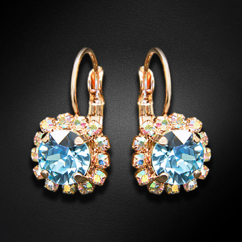 Auskari "Krāšņums II (Aquamarine Blue)" ar Swarovski™ kristāliem