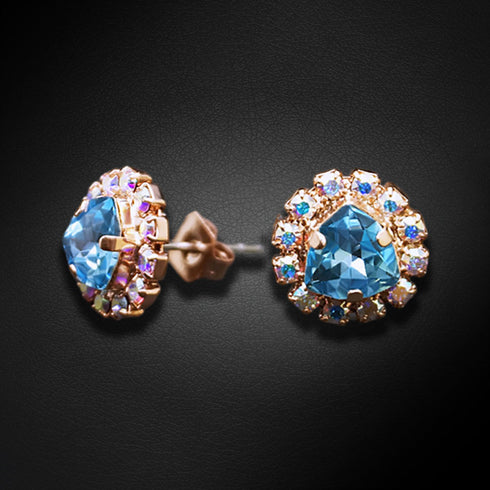 Auskari "Bermudu Trīsstūris IV (Aquamarine Blue)" ar Swarovski™ kristāliem