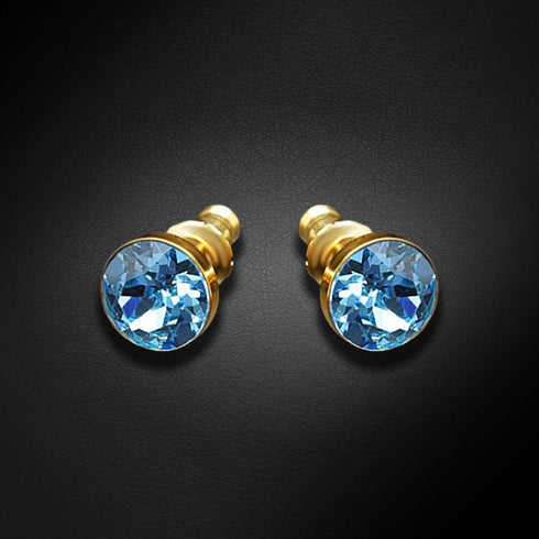 Auskari "Klasika (Aquamarine Blue)" ar Swarovski™ kristāliem