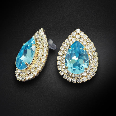 Auskari "Jasmīns (Aquamarine)" ar Swarovski™ kristāliem