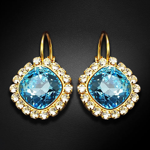 Auskari "Apžilbinošs Mirdzums III (Aquamarine Blue)" ar Swarovski™ kristāliem