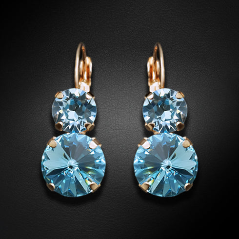 Auskari "Klaris VIII (Aquamarine Blue)" ar Swarovski™ kristāliem