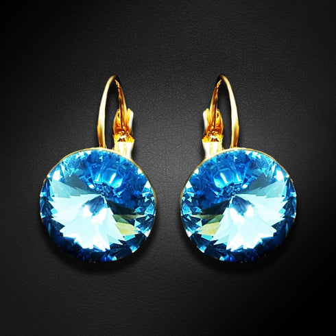 Auskari "Klaris II (Aquamarine Blue)" ar Swarovski™ kristāliem