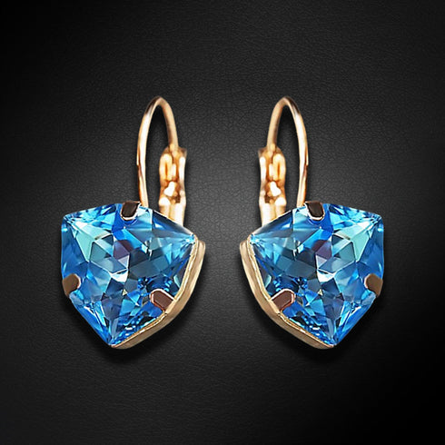 Auskari "Bermudu Trīsstūris (Aquamarine Blue)" ar Swarovski™ kristāliem