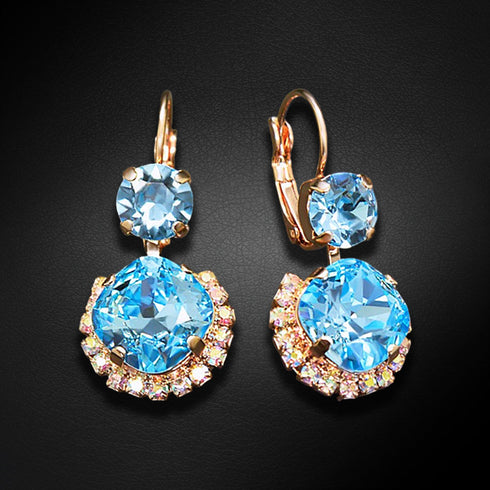 Auskari "Klaris VI (Aquamarine Blue)" ar Swarovski™ kristāliem