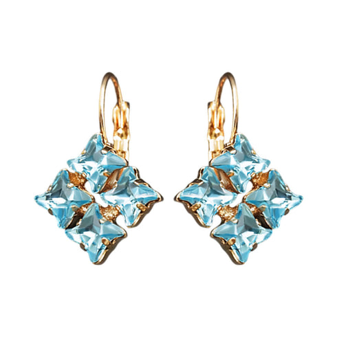 Auskari "Kristāla Viesuļvētra (Aquamarine Blue)" ar Swarovski™ kristāliem