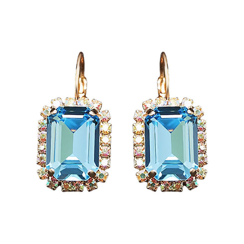 Auskari "Lurdes II (Aquamarine Blue)" ar Swarovski™ kristāliem
