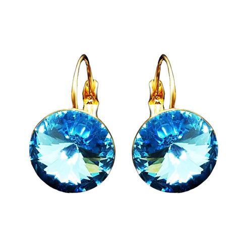 Auskarai "Klaris II (Aquamarine Blue)" su Swarovski™ kristalais