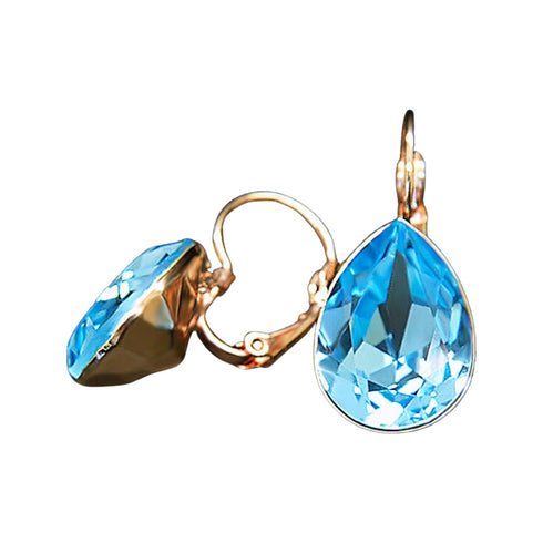 Auskari "Kristāla Lāse II (Aquamarine Blue)" ar Swarovski™ kristāliem