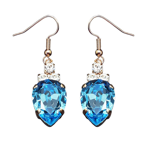 Auskari "Leonora (Aquamarine Blue)" ar Swarovski™ kristāliem