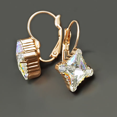 Auskari "Kristāla Rombs II (Aurore Boreale)" ar Swarovski™ kristāliem