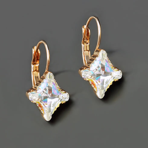 Auskari "Kristāla Rombs II (Aurore Boreale)" ar Swarovski™ kristāliem