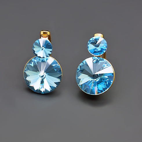 Auskari "Klaris IV (Aquamarine Blue)" ar Swarovski™ kristāliem