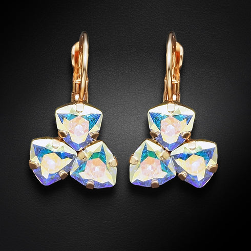 Earrings "Bermuda Triangle III (Aurore Boreale)" with Swarovski™ crystals