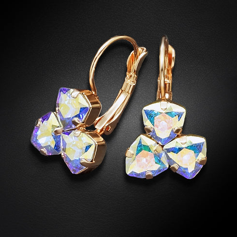 Earrings "Bermuda Triangle III (Aurore Boreale)" with Swarovski™ crystals