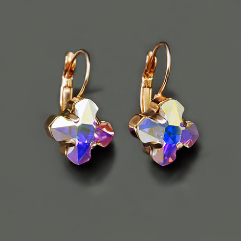 Earrings "Byzantine Cross (Aurore Boreale)" with Swarovski™ crystals