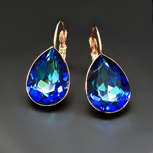 Auskari "Kristāla Lāse II (Bermuda Blue)" ar Swarovski™ kristāliem