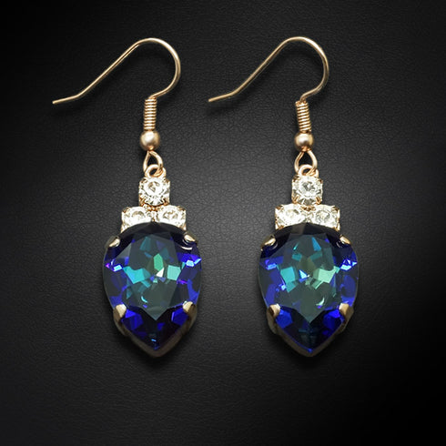 Auskari "Leonora (Bermuda Blue)" ar Swarovski™ kristāliem