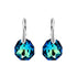 Silver Earrings "Ice Borders (Bermuda Blue)" with Swarovski™ Crystals