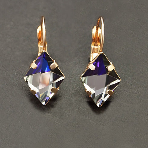 Auskari "Kristāla Rombs III (Bermuda Blue)" ar Swarovski™ kristāliem