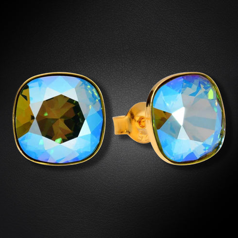 Sudraba auskari "Apžilbinošs Mirdzums (Black Diamond Shimmer)" ar Swarovski™ kristāliem