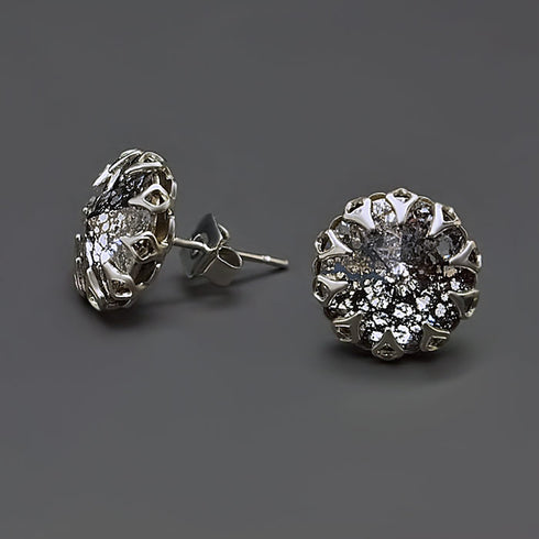 Auskari "Vintāžš VIII (Black Patina)" ar Swarovski™ kristāliem