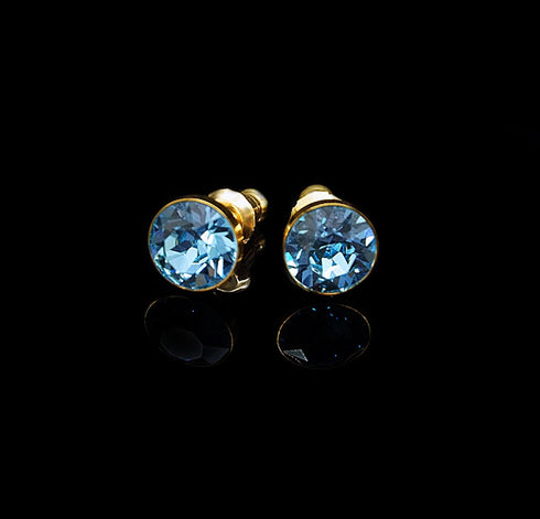 Auskari "Klasika (Aquamarine Blue)" ar Swarovski™ kristāliem