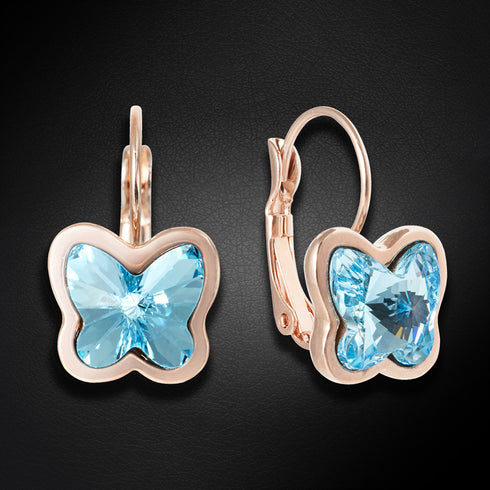 Auskari "Kristāla Taurenis (Aquamarine)" ar Swarovski™ kristāliem