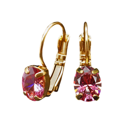 Auskari "Baroka Spogulis II (Fancy Pink)" ar Swarovski Zirconia Pure Brilliance kristāliem