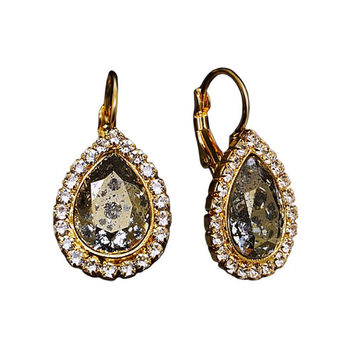 Auskari "Debesu Piliens (Gold Patina)" ar Swarovski™ kristāliem