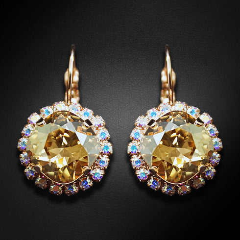 Auskari "Apžilbinošs Mirdzums III (Golden Shadow)" ar Swarovski™ kristāliem