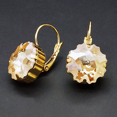 Earrings "Medūza (Golden Shadow)" with Swarovski™ crystals