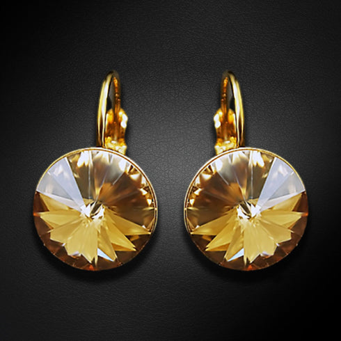 Auskarai "Klaris II (Auksinė Šešėlis)" su Swarovski™ kristalais