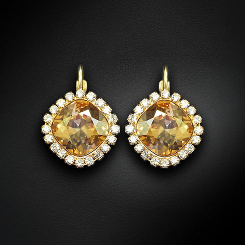 Серьги "Apžilbinošs Mirdzums III (Golden Shadow)" с кристаллами Swarovski™