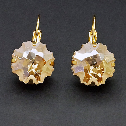 Earrings "Medūza (Golden Shadow)" with Swarovski™ crystals